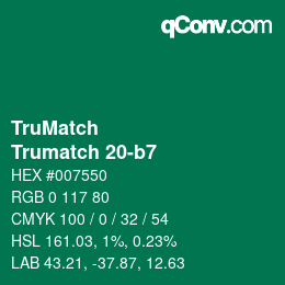 Farbcode: TruMatch - Trumatch 20-b7 | qconv.com