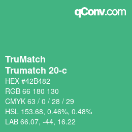 Color code: TruMatch - Trumatch 20-c | qconv.com