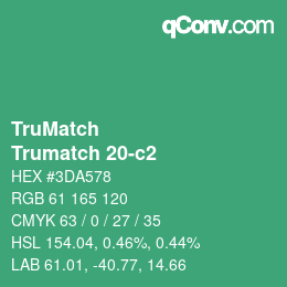 Code couleur: TruMatch - Trumatch 20-c2 | qconv.com