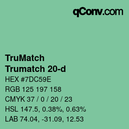 Code couleur: TruMatch - Trumatch 20-d | qconv.com