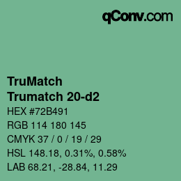 Código de color: TruMatch - Trumatch 20-d2 | qconv.com
