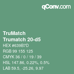 Color code: TruMatch - Trumatch 20-d5 | qconv.com