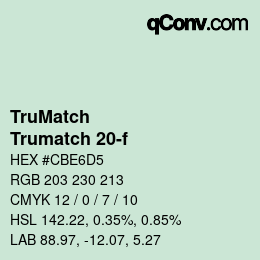 Code couleur: TruMatch - Trumatch 20-f | qconv.com