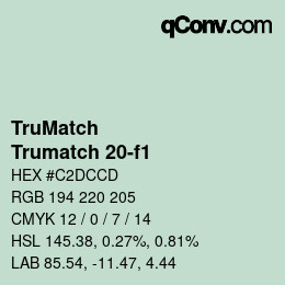 Código de color: TruMatch - Trumatch 20-f1 | qconv.com