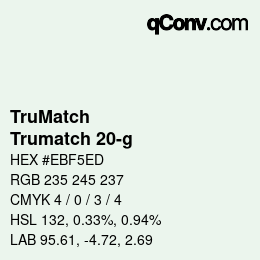 Farbcode: TruMatch - Trumatch 20-g | qconv.com