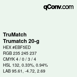 Color code: TruMatch - Trumatch 20-g | qconv.com