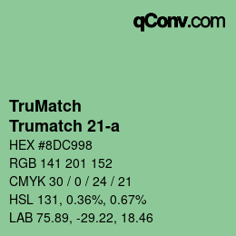 Color code: TruMatch - Trumatch 21-a | qconv.com