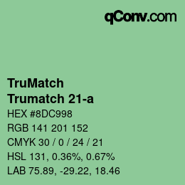 Código de color: TruMatch - Trumatch 21-a | qconv.com