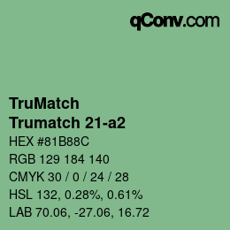 Code couleur: TruMatch - Trumatch 21-a2 | qconv.com