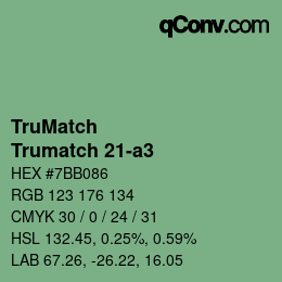 Color code: TruMatch - Trumatch 21-a3 | qconv.com