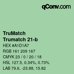 Farbcode: TruMatch - Trumatch 21-b | qconv.com