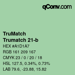 Code couleur: TruMatch - Trumatch 21-b | qconv.com