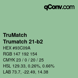 Code couleur: TruMatch - Trumatch 21-b2 | qconv.com