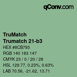 Color code: TruMatch - Trumatch 21-b3 | qconv.com