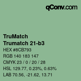 Code couleur: TruMatch - Trumatch 21-b3 | qconv.com
