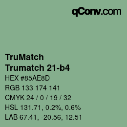 Code couleur: TruMatch - Trumatch 21-b4 | qconv.com