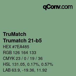 Color code: TruMatch - Trumatch 21-b5 | qconv.com