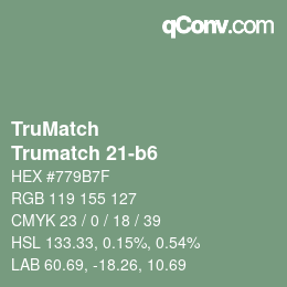 Code couleur: TruMatch - Trumatch 21-b6 | qconv.com
