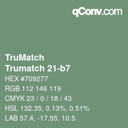 Code couleur: TruMatch - Trumatch 21-b7 | qconv.com