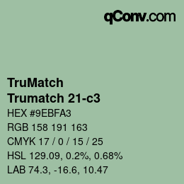 Color code: TruMatch - Trumatch 21-c3 | qconv.com