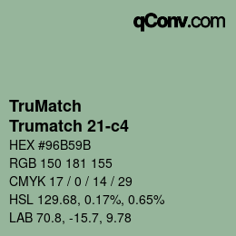Code couleur: TruMatch - Trumatch 21-c4 | qconv.com