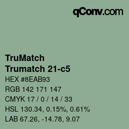 Code couleur: TruMatch - Trumatch 21-c5 | qconv.com