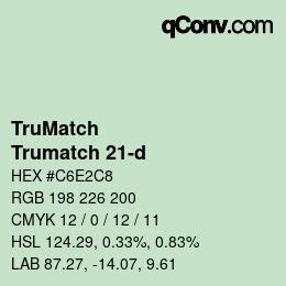 Color code: TruMatch - Trumatch 21-d | qconv.com