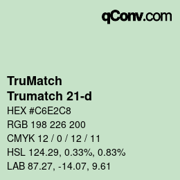 Code couleur: TruMatch - Trumatch 21-d | qconv.com