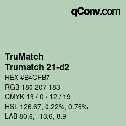 Código de color: TruMatch - Trumatch 21-d2 | qconv.com