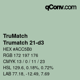 Color code: TruMatch - Trumatch 21-d3 | qconv.com