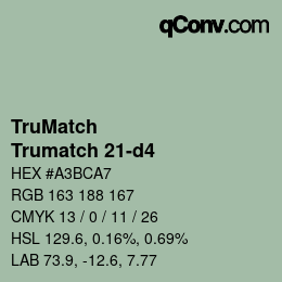 Code couleur: TruMatch - Trumatch 21-d4 | qconv.com
