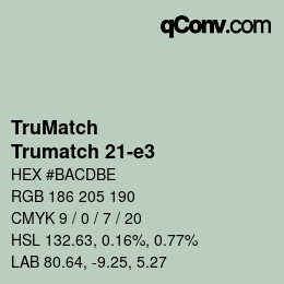 Code couleur: TruMatch - Trumatch 21-e3 | qconv.com
