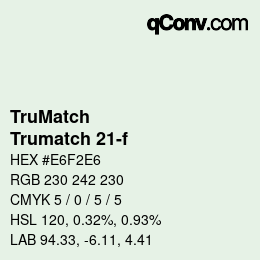Code couleur: TruMatch - Trumatch 21-f | qconv.com