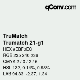 Farbcode: TruMatch - Trumatch 21-g1 | qconv.com