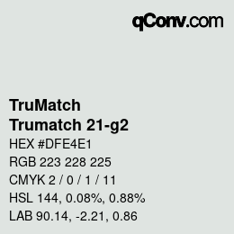 Código de color: TruMatch - Trumatch 21-g2 | qconv.com