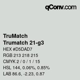Código de color: TruMatch - Trumatch 21-g3 | qconv.com