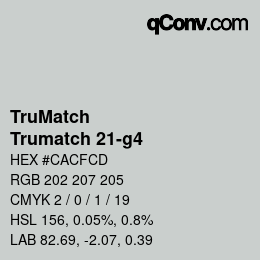 Color code: TruMatch - Trumatch 21-g4 | qconv.com