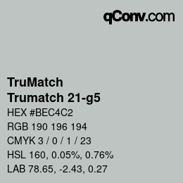 Color code: TruMatch - Trumatch 21-g5 | qconv.com