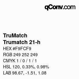 Code couleur: TruMatch - Trumatch 21-h | qconv.com
