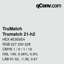 Código de color: TruMatch - Trumatch 21-h2 | qconv.com