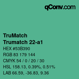 Farbcode: TruMatch - Trumatch 22-a1 | qconv.com