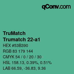 Código de color: TruMatch - Trumatch 22-a1 | qconv.com