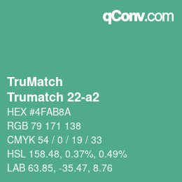 Color code: TruMatch - Trumatch 22-a2 | qconv.com