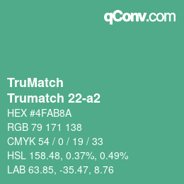 Código de color: TruMatch - Trumatch 22-a2 | qconv.com