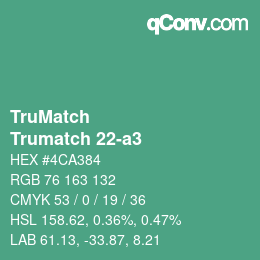 Color code: TruMatch - Trumatch 22-a3 | qconv.com