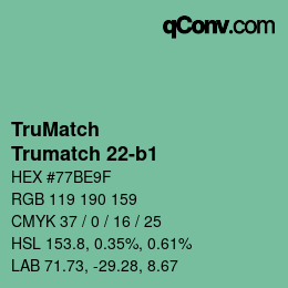 Code couleur: TruMatch - Trumatch 22-b1 | qconv.com