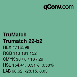 Code couleur: TruMatch - Trumatch 22-b2 | qconv.com