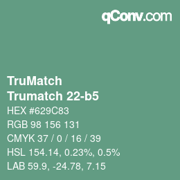 Code couleur: TruMatch - Trumatch 22-b5 | qconv.com