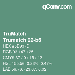 Code couleur: TruMatch - Trumatch 22-b6 | qconv.com