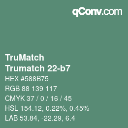 Color code: TruMatch - Trumatch 22-b7 | qconv.com